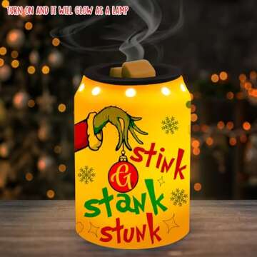 Banana King Christmas Wax Melt Warmer, Christmas Decor Green Ceramic Wax Melt Warmer for Oil Candle,...