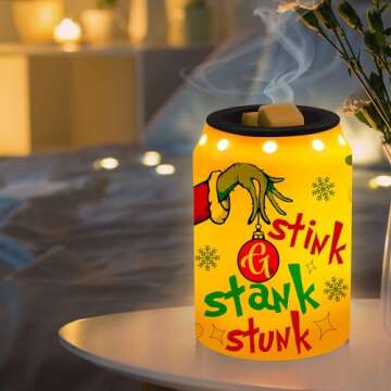 Banana King Christmas Wax Melt Warmer, Christmas Decor Green Ceramic Wax Melt Warmer for Oil Candle, Christmas Decorations Wax Melts for Living Room Kitchen Bathroom Home Gifts for Women