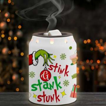 Banana King Christmas Wax Melt Warmer, Christmas Decor Green Ceramic Wax Melt Warmer for Oil Candle, Christmas Decorations Wax Melts for Living Room Kitchen Bathroom Home Gifts for Women