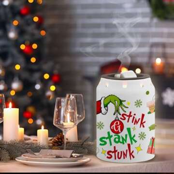 Banana King Christmas Wax Melt Warmer, Christmas Decor Green Ceramic Wax Melt Warmer for Oil Candle, Christmas Decorations Wax Melts for Living Room Kitchen Bathroom Home Gifts for Women