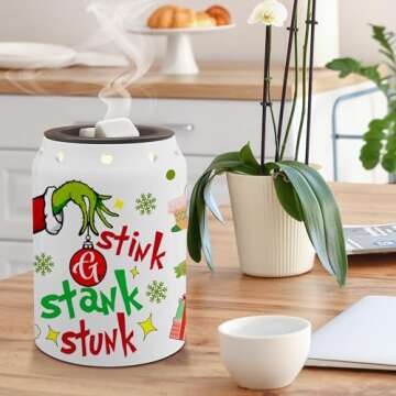 Banana King Christmas Wax Melt Warmer, Christmas Decor Green Ceramic Wax Melt Warmer for Oil Candle, Christmas Decorations Wax Melts for Living Room Kitchen Bathroom Home Gifts for Women