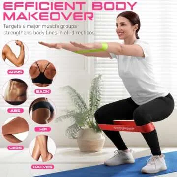 Resistance Bands for Women and Men - Exercise Loop Bands for Yoga, Pilates, Rehab, Fitness and Home Workout, Strength Bands for Booty (50LBS)