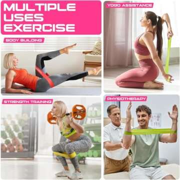 Resistance Bands for Women and Men - Exercise Loop Bands for Yoga, Pilates, Rehab, Fitness and Home Workout, Strength Bands for Booty (50LBS)