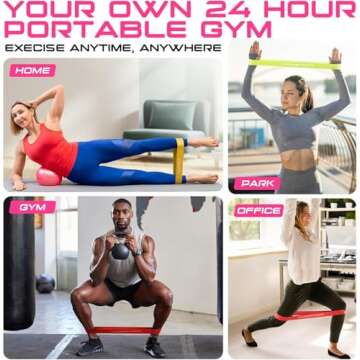 Resistance Bands for Women and Men - Exercise Loop Bands for Yoga, Pilates, Rehab, Fitness and Home Workout, Strength Bands for Booty (50LBS)