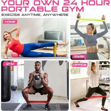 Resistance Bands for Women and Men - Exercise Loop Bands for Yoga, Pilates, Rehab, Fitness and Home Workout, Strength Bands for Booty (50LBS)