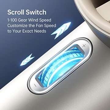 JISULIFE Portable Handheld Fan, Speed(1-100) Adjustable Turbo Mini and 5000mAh Battery Rechargeable Personal Fan with Metal Body, Digital Display, Gifts for Women Men Travel/Camping/Outdoor-Brown