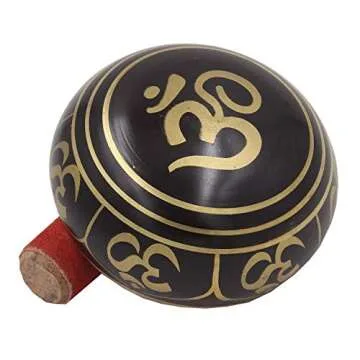 DharmaObjects Tibetan OM Singing Bowl Set for Meditation