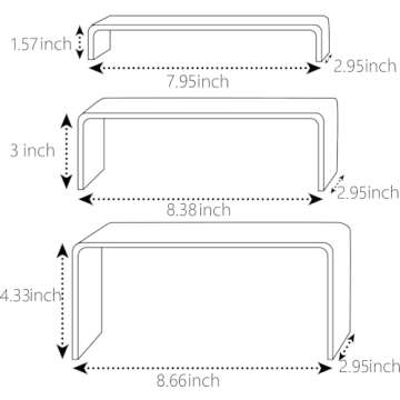 ihomecooker 6 Pc Black Acrylic Display Risers Showcase for Shoes, Desserts, and Collectibles