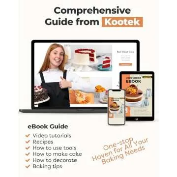 Kootek 71PCs Cake Decorating Supplies Kit with Revolving Cake Stand Turntable, 12 Numbered Icing Piping Tips, 2 Spatulas, 3 Icing Comb Scraper, 50+2 Piping Bags, and 1 Coupler for Baking