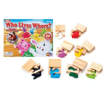 Ideal Who Lives Where Wooden Memory and Matching Game