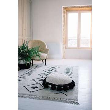 Lorena Canals-Washable rug for kids' room BEREBER RHOMBS in color Natural/Black. Handmade in Rectang...