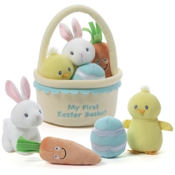 GUND Baby My First Easter Basket 5-Piece Plush Playset with Rattle, Squeaker & Crinkle Plush Toys, S...