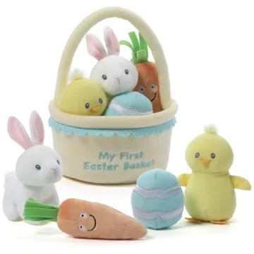 GUND Baby My First Easter Basket 5-Piece Plush Playset with Rattle, Squeaker & Crinkle Plush Toys, S...