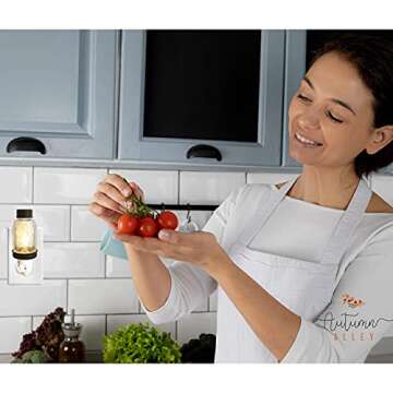 Rustic Mini Mason Jar Night Light in Bronze | Auto On/Off Sensor | Plug in Farmhouse Wall Decor | Cute Country Night Light | Energy Efficient LED Bulb | Timeless Design