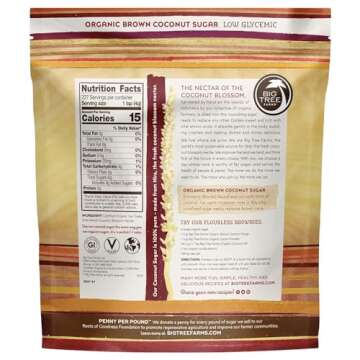 Big Tree Farms Organic Brown Coconut Sugar - Coconut Palm Sugar, Unrefined, Fine Crystals, Cane Suga...