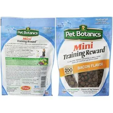 Pet Botanics Mini Training Rewards for Dogs 3 Flavor Variety Bundle: (1) Bacon, (1) Chicken and (1) Beef, 4 Oz Ea (200 Count per Bag, 3 Bags Total)