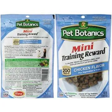 Pet Botanics Mini Training Rewards for Dogs 3 Flavor Variety Bundle: (1) Bacon, (1) Chicken and (1) Beef, 4 Oz Ea (200 Count per Bag, 3 Bags Total)