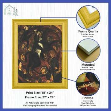 Lost Cabin Circus Rider One by Ernst Ludwig Kirchner | Canvas in Gold Beveled Frame | Fine Artwork P...