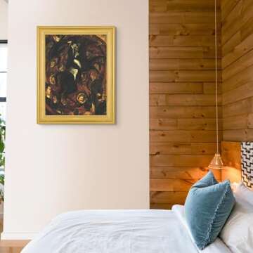 Lost Cabin Circus Rider One by Ernst Ludwig Kirchner | Canvas in Gold Beveled Frame | Fine Artwork Painting Reproduction | Framed Wall Art Decor Poster Gift | Image: 18x24 Frame: 22x28