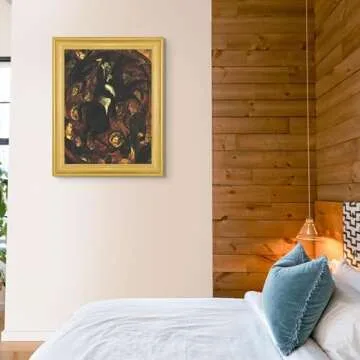 Lost Cabin Circus Rider One by Ernst Ludwig Kirchner | Canvas in Gold Beveled Frame | Fine Artwork Painting Reproduction | Framed Wall Art Decor Poster Gift | Image: 18x24 Frame: 22x28