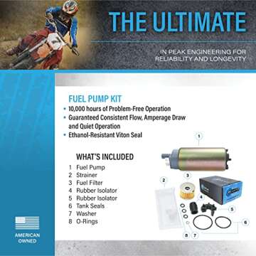 QFS oem In-Tank Fuel Pump Replacement for KTM 1290 Super Duke/Super Adventure, 2005-2021, oem 60307088000, 60307088100, 61007088200, 61007088400, 61007088000, 61007088100