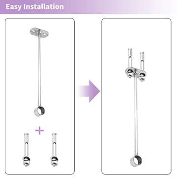 MroMax Curtain Rod Ceiling-Mount Bracket 25mm/1Inch Closet Rod Bracket Stainless Steel Rod End Supports for Bedroom Closet, Clothes Pole, Bathroom and Living Room Curtain Rod 2Pcs