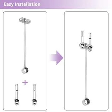 MroMax Curtain Rod Ceiling-Mount Bracket 25mm/1Inch Closet Rod Bracket Stainless Steel Rod End Supports for Bedroom Closet, Clothes Pole, Bathroom and Living Room Curtain Rod 2Pcs