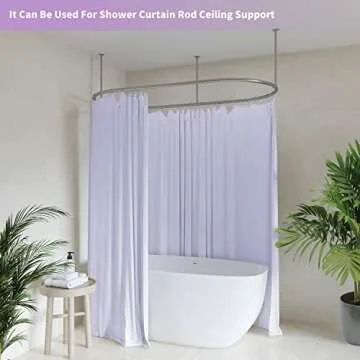 MroMax Curtain Rod Ceiling-Mount Bracket 25mm/1Inch Closet Rod Bracket Stainless Steel Rod End Supports for Bedroom Closet, Clothes Pole, Bathroom and Living Room Curtain Rod 2Pcs