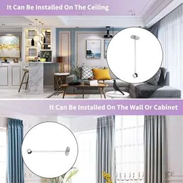 MroMax Curtain Rod Ceiling-Mount Bracket 25mm/1Inch Closet Rod Bracket Stainless Steel Rod End Supports for Bedroom Closet, Clothes Pole, Bathroom and Living Room Curtain Rod 2Pcs