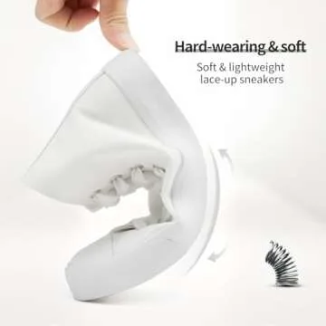 ZGR Womens Canvas Sneakers High Top Lace ups Casual Walking Shoes(White/White,US8)