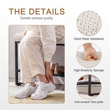 Stylish Upholstered Shoe Bench for Modern Entryways