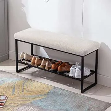 Stylish Upholstered Shoe Bench for Modern Entryways