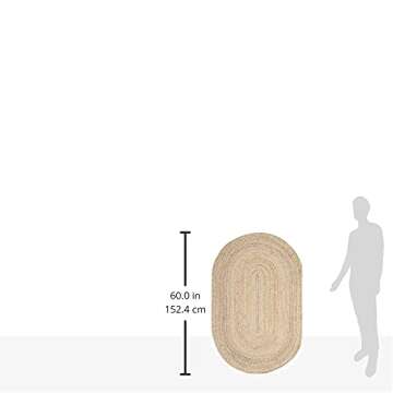 SAFAVIEH Cape Cod Collection Area Rug - 3' x 5' Oval, Natural, Handmade Flat Weave Jute, Ideal for H...