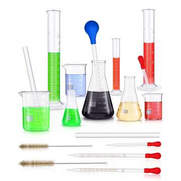 Complete Lab Glassware Set with Beakers & Flasks