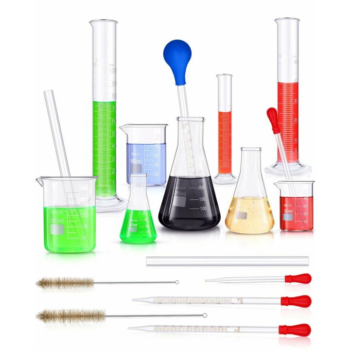 Complete Lab Glassware Set with Beakers & Flasks