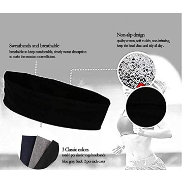 DERAYEE Stretch Elastic Yoga Headbands for Men Women