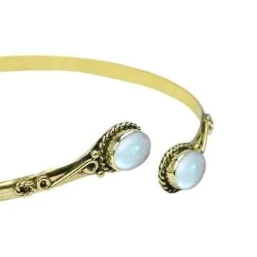 Rainbow Moonstone Arm cuff, Armlet, Armband, Upper Arm cuff, Brass Arm Cuff, Bracelet Armlet, Trible Armlet, Boho Girls Women Arm Cuff