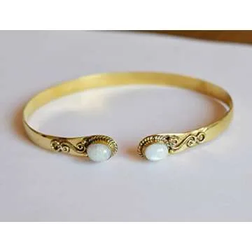 Rainbow Moonstone Arm cuff, Armlet, Armband, Upper Arm cuff, Brass Arm Cuff, Bracelet Armlet, Trible Armlet, Boho Girls Women Arm Cuff