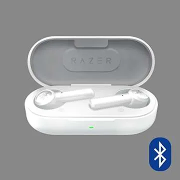 Razer Hammerhead True Wireless Bluetooth Gaming Earbuds: 60ms Low-Latency - IPX4 Water Resistant - Bluetooth 5.0 Auto Pairing - Touch Enabled - 13mm Drivers - Mercury White
