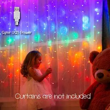 Something Unicorn - Rainbow LED String Curtain Lights with Remote for Teen Room, Girls Room, College Dorm, Nursery and Kids Room Décor (Premium Version)