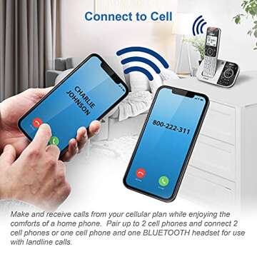 VTech VS112-2 DECT 6.0 Bluetooth 2 Handset Cordless Phone for Home with Answering Machine, Call Bloc...