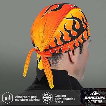 DANLCUPL DOO Rags Dew Rag Skull Cap Pirate Hat Cycling Bandana Motorcycle Biker Cooling Head Wrap Be...
