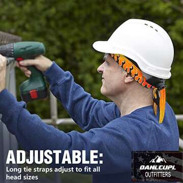 DANLCUPL DOO Rags Dew Rag Skull Cap Pirate Hat Cycling Bandana Motorcycle Biker Cooling Head Wrap Beanie Helmet Liner Fire Flames Orange Yellow