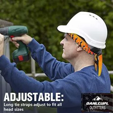 DANLCUPL DOO Rags Dew Rag Skull Cap Pirate Hat Cycling Bandana Motorcycle Biker Cooling Head Wrap Beanie Helmet Liner Fire Flames Orange Yellow