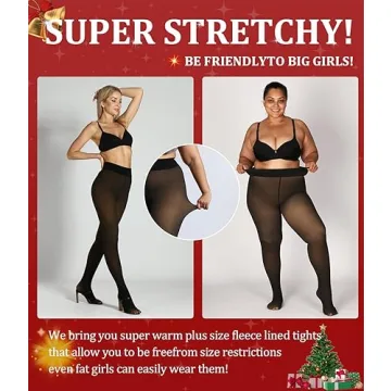 MERYLURE Plus Size Fleece Lined Tights for Women