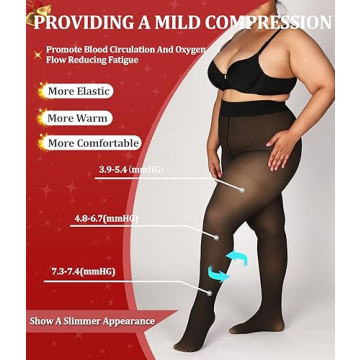 MERYLURE Plus Size Fleece Lined Tights for Women
