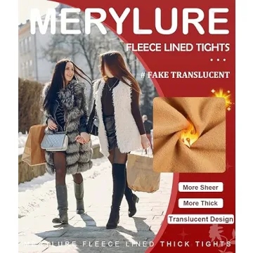 MERYLURE Plus Size Fleece Lined Tights for Women