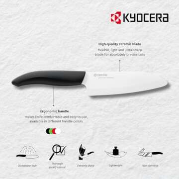 KYOCERA Revolution 2-Piece Ceramic Set: Chef Knife for Your Cooking Needs, 5.5" and 3", White/Black