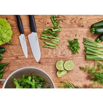 KYOCERA Revolution 2-Piece Ceramic Set: Chef Knife for Your Cooking Needs, 5.5" and 3", White/Black
