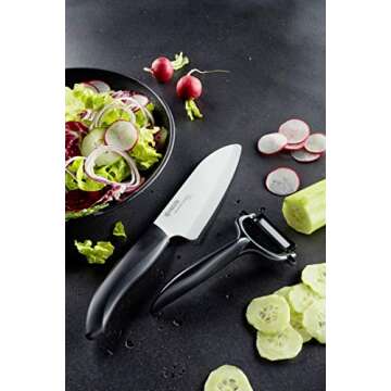 KYOCERA Revolution 2-Piece Ceramic Set: Chef Knife for Your Cooking Needs, 5.5" and 3", White/Black